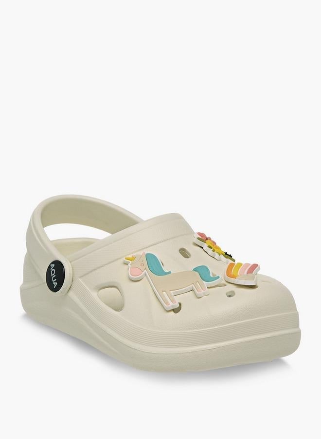 Aqua Girls Unicorn Jibbitz Charm Clogs - Image 2